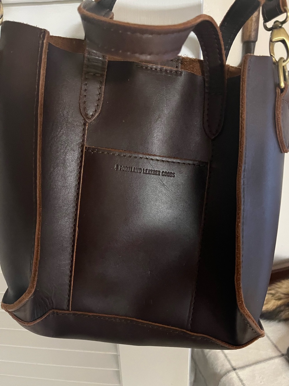 Portland Leather Men’s Dark Brown Leather Tote